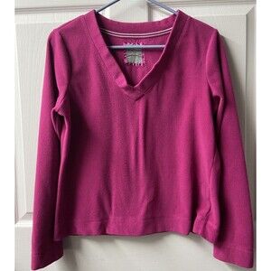 Vintage Fleece Womens Size Medium Fushia Pink Long Sleeved Top